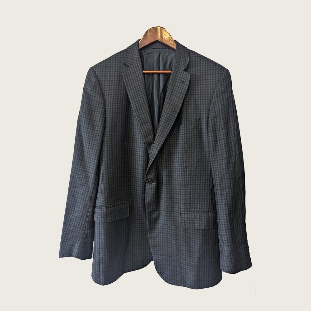 ERMENEGILDO ZEGNA - Silk blend check jacket - Sz 54